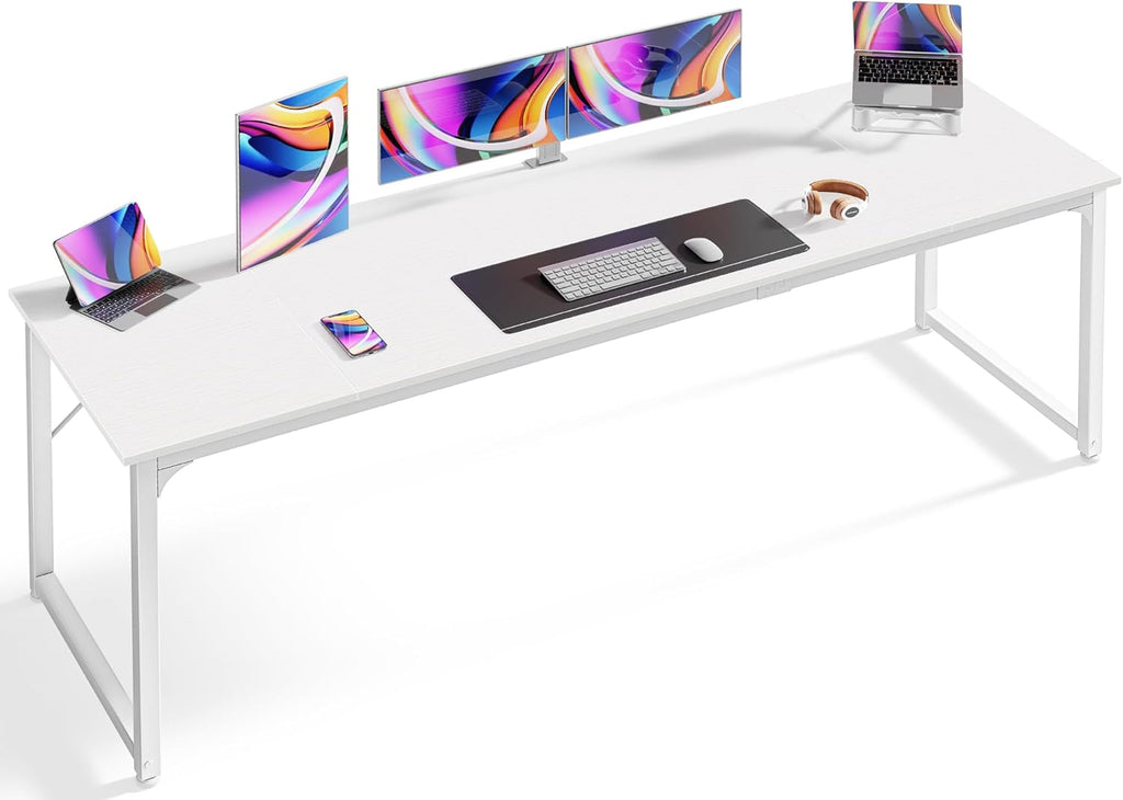 Huuger Computer Desk, 80 Inch Office Desk, Gaming Desk