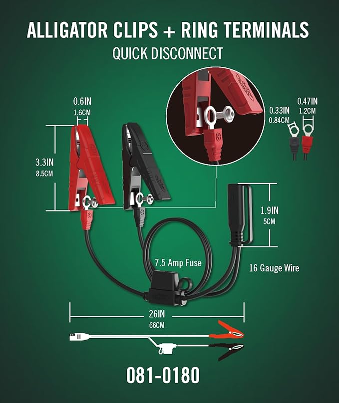 Battery Tender Plus 12V 1.25 AMP Battery Charger and Maintainer: Fully