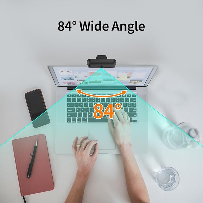 2K Windows Hello Webcam, Windows Hello Facial Recognition, 2K Camera Auto Light