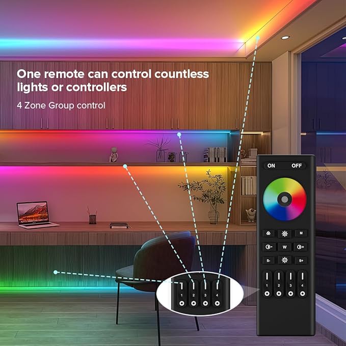 BTF-LIGHTING 2.4G WiFi DR04W SPI RGBW Controller RC03RF RF Remote Tuya