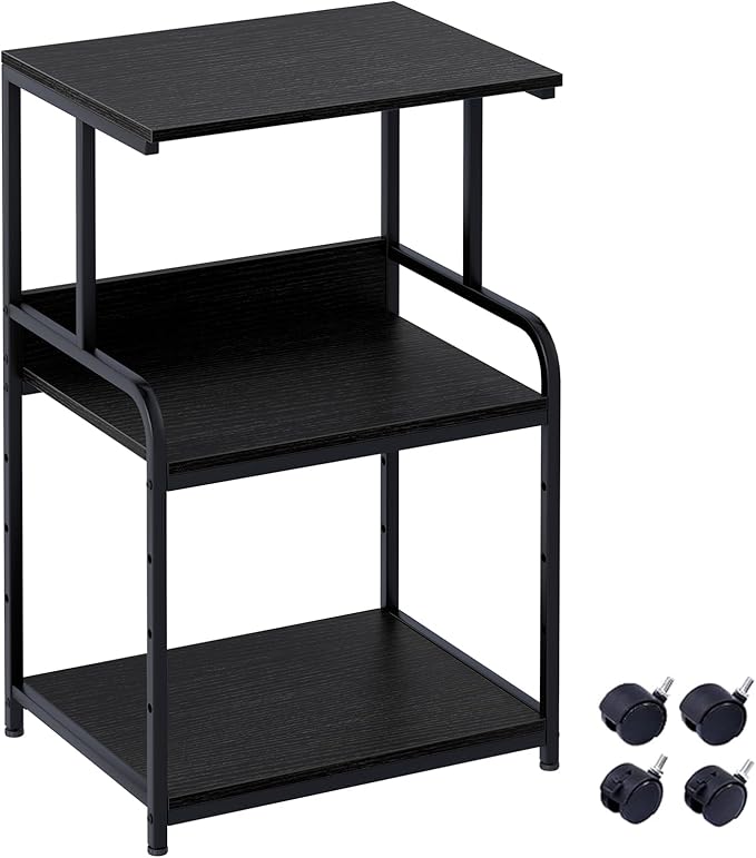 Arbuxzuy Printer Stand with Storage Shelf, 3 Tier Printer Cart with Wheels