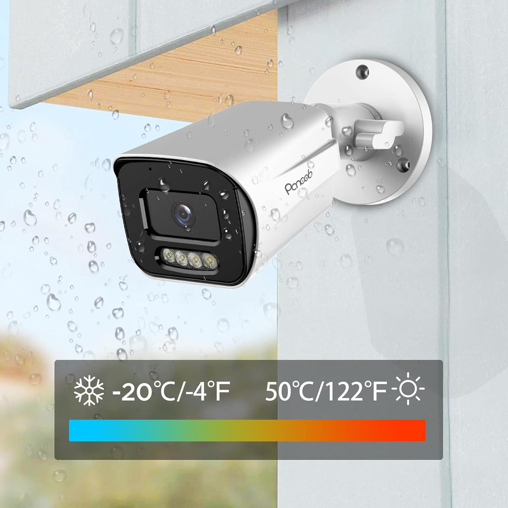 8mp wired video surveillance security ip poe camera showing dimensions