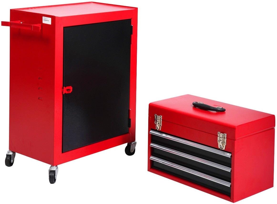 mini tool chest & cabinet storage box rolling, side view