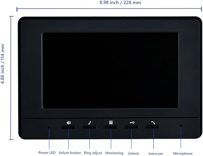 AMOCAM Wired Video Intercom System, 7 Inches Video Doorbell Door Phone System