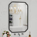 Black Bathroom Vanity Mirrors for Over Sink 24" x 36" Modern Rounded Corner