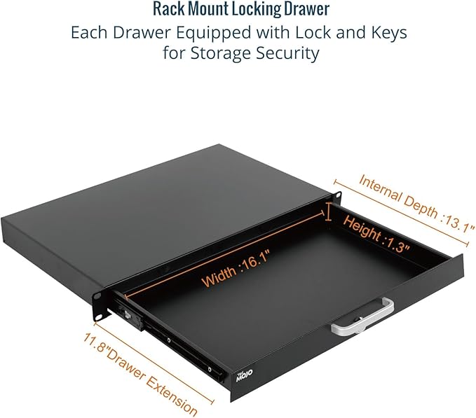 Tecmojo 1U Rack Drawer, Rack Mount Drawer