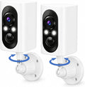 Geekee 355° Pan Rotate Cameras 2 Pack, Security Cameras Wireless Outdoor