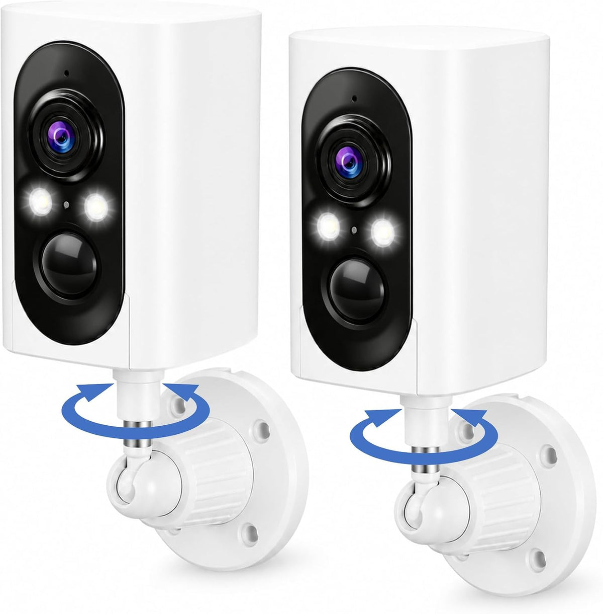 Geekee 355° Pan Rotate Cameras 2 Pack, Security Cameras Wireless Outdoor