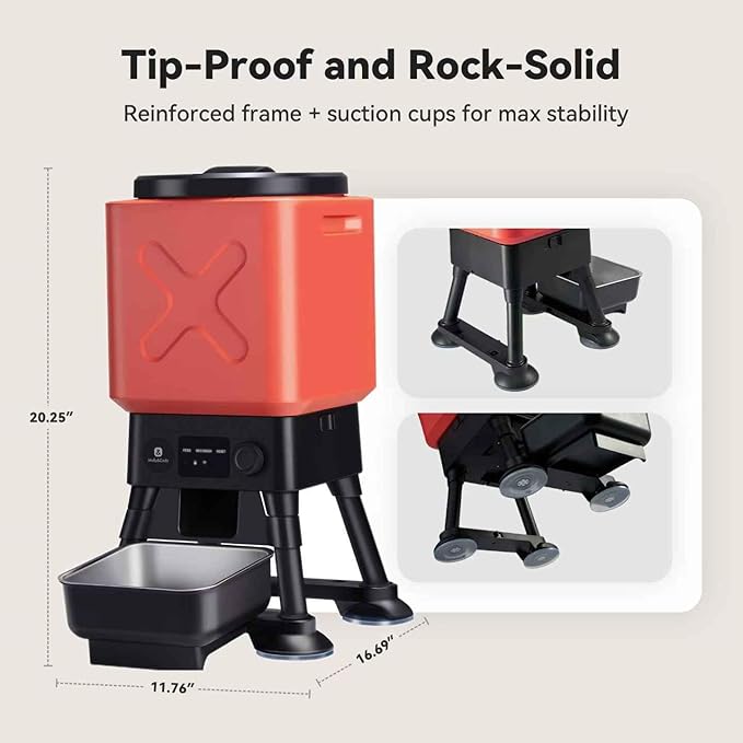 Automatic Dog Feeder for Large Dogs, 14L Capacity, Remote Feeding,