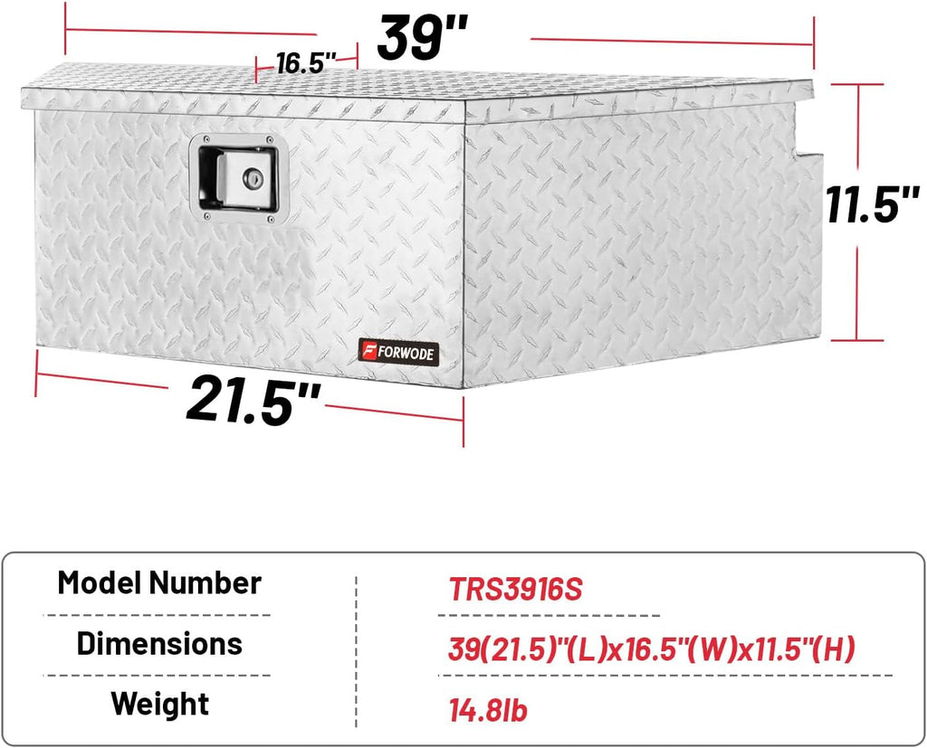 forwode 39 inch trailer tongue tool box lockable shown in use