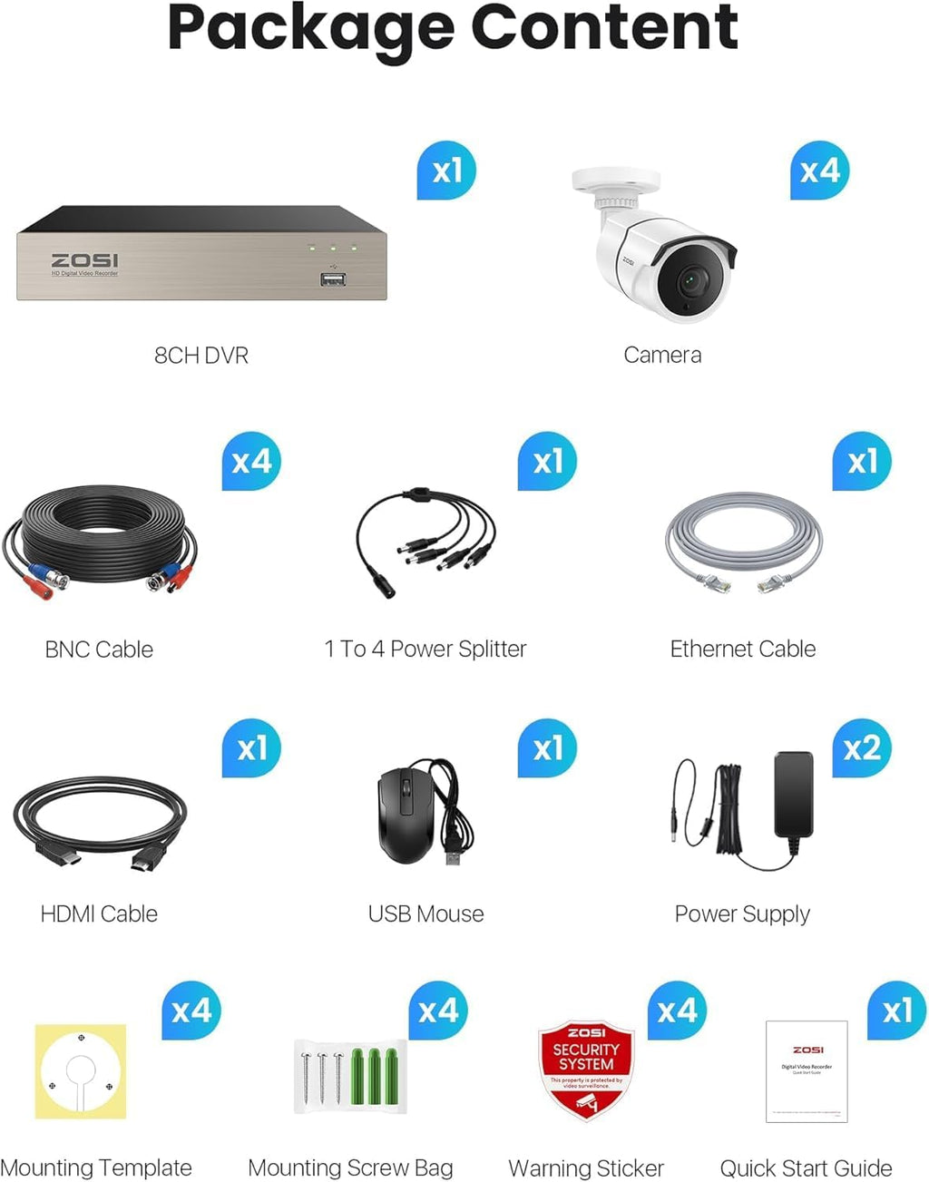 zosi 3k lite 8ch security camera system with, view 9