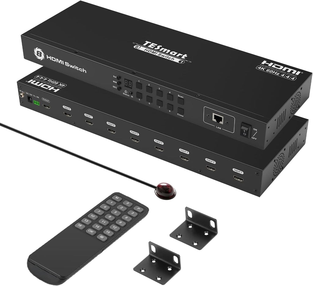 TESmart 8×1 HDMI Switch 8 in 1 Out 4K @ 60Hz HDCP