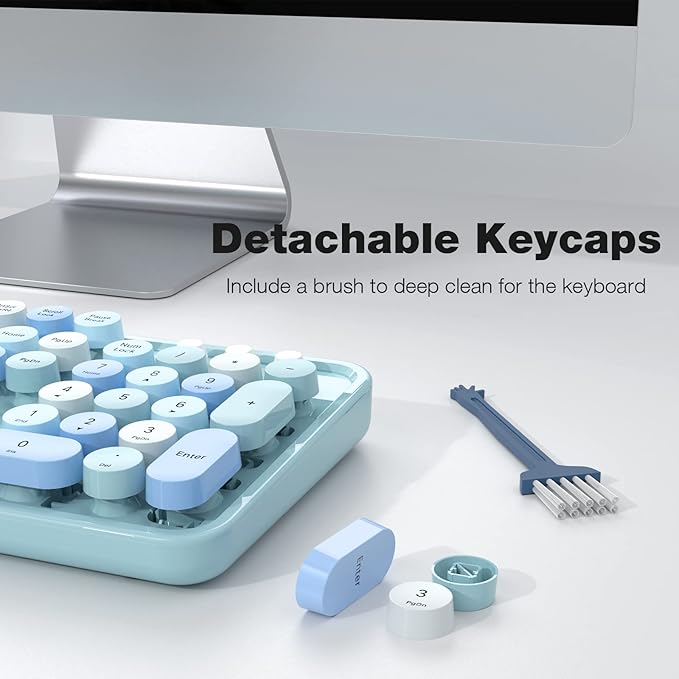 MOFII Wireless Keyboard and Mouse Combo, Retro Keyboard