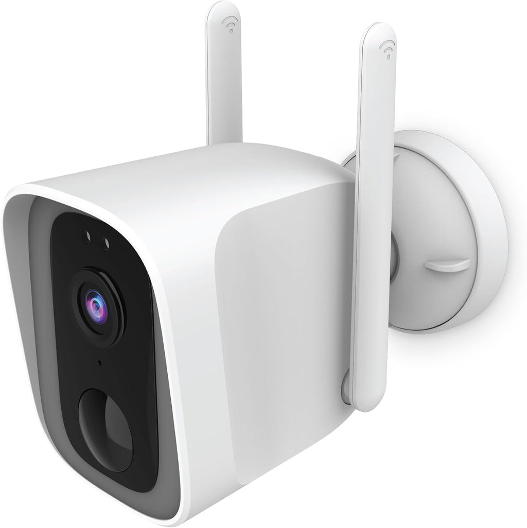 feit electric smart outdoor wireless security camera, 2k shown in use