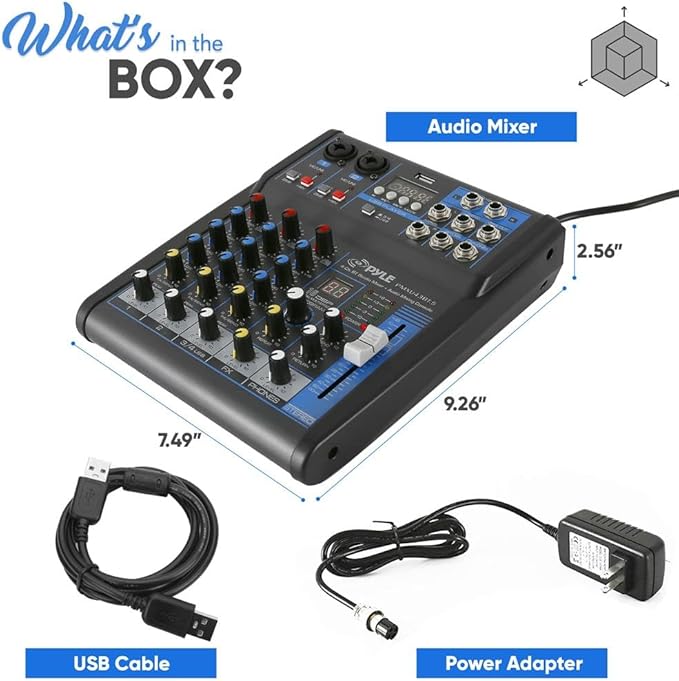 Pyle Professional Audio Mixer Sound Board Console System- Interface 4 Channel