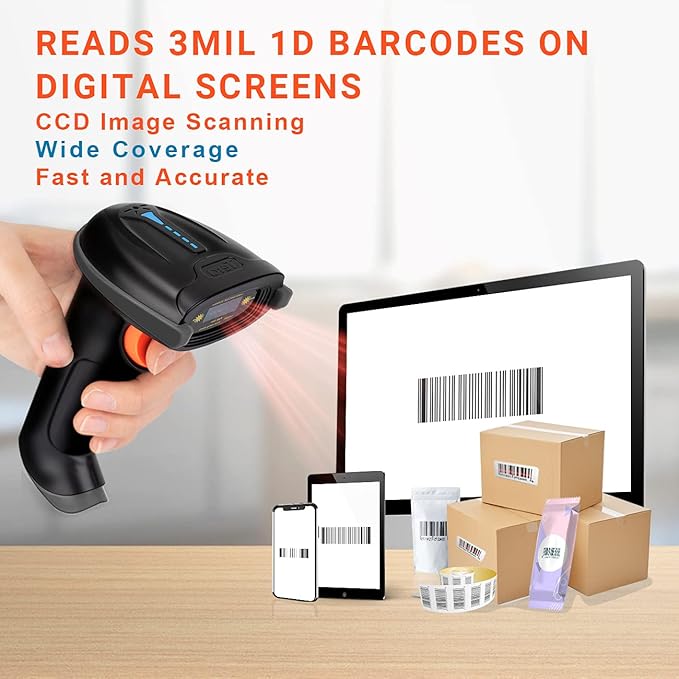 Tera Pro 1D Wireless Barcode Scanner 3 in 1 Bluetooth & 2.4G Wireless & USB
