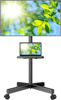 PERLESMITH Mobile TV Stand for 23-60 Inch LCD LED Flat/Curved Screen TVs