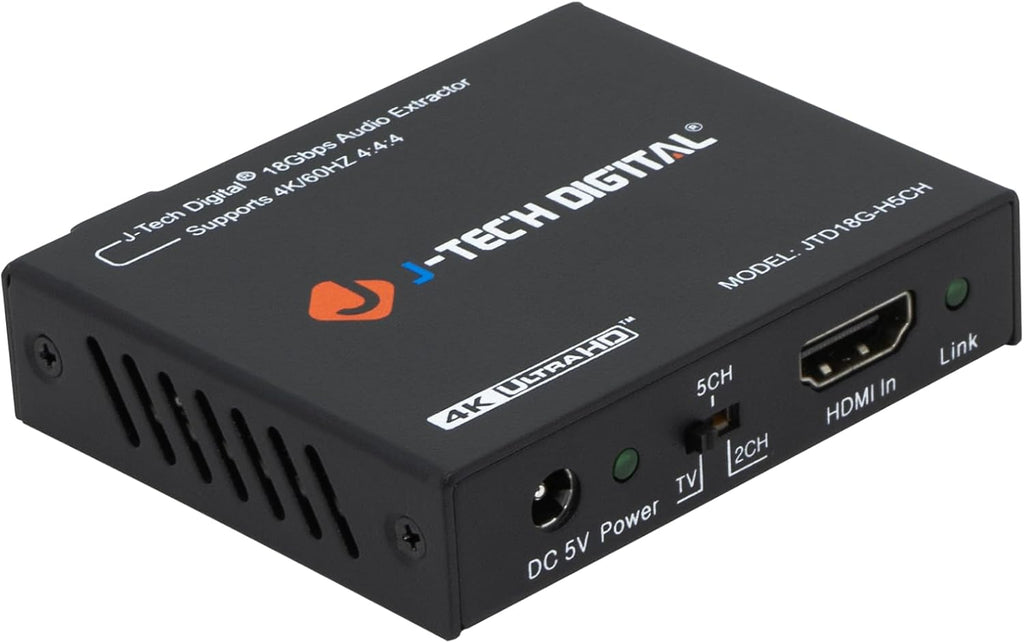 4K 60Hz HDMI Audio Extractor Converter SPDIF + 3.5MM Output Supports HDMI 2.0
