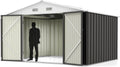 Greesum 10x8FT Outdoor Storage Shed Utility Tool Shed Gray
