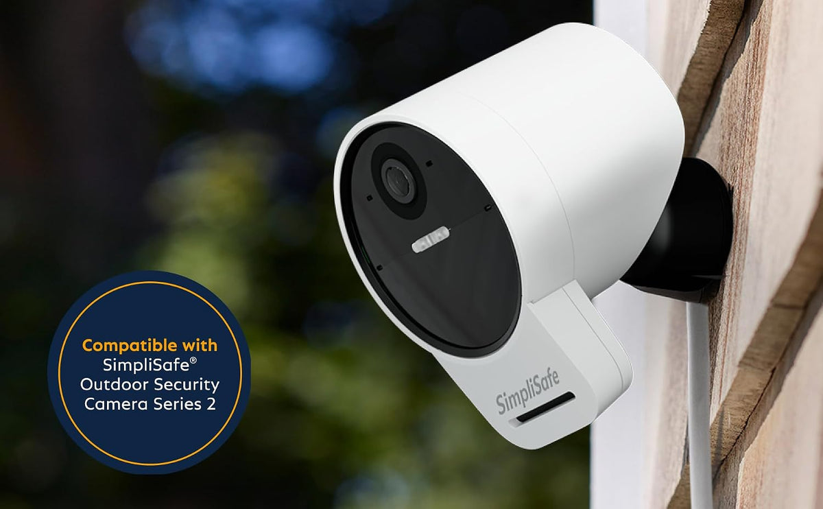simplisafe solar panel for outdoor security camera,white, side view