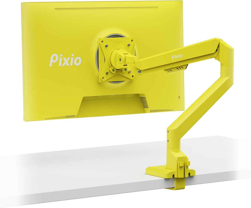 Pixio PS1S Wave Yellow Single Monitor Arm Stand Desk Mount