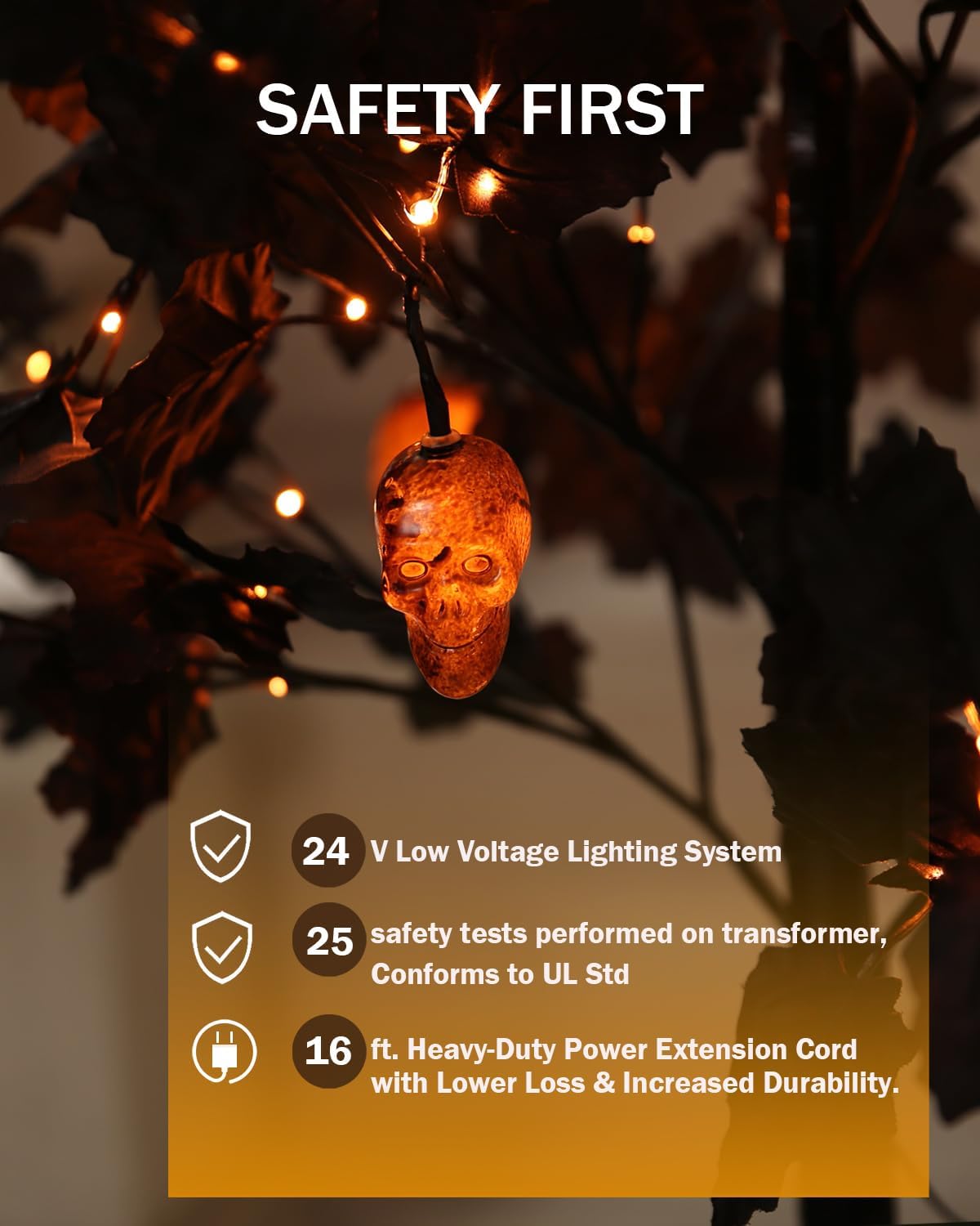 TYBEEU Halloween Decor Set – 4ft, 5ft & 6ft Black Maple Trees