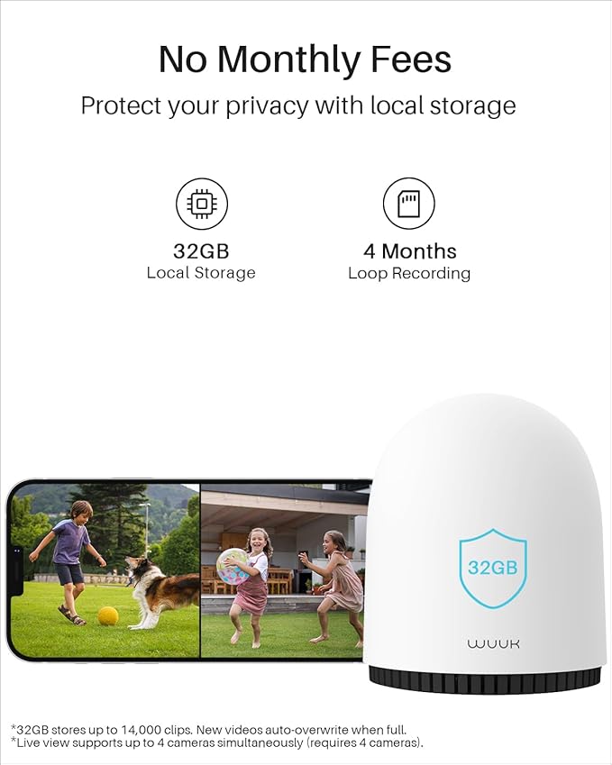 WUUK Security Cameras Wireless Outdoor, Indoor Camera, Home Surveillance System