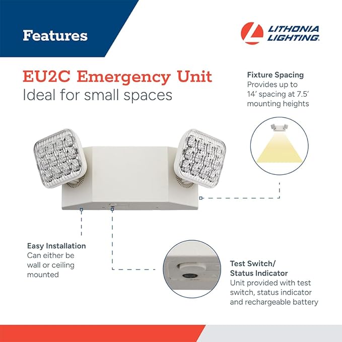 Lithonia Lighting Basics LED Emergency Light, Emergency Lighting (4Pk)