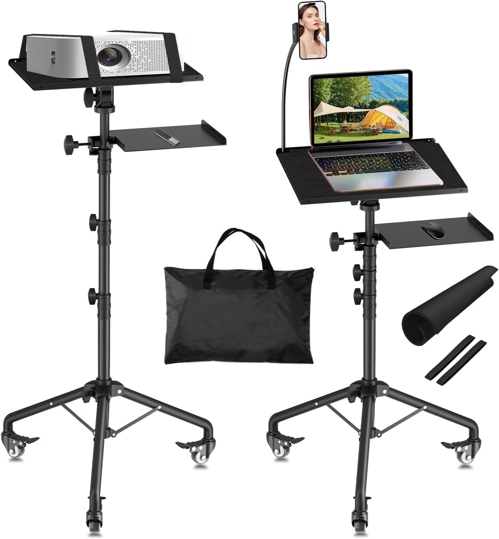 OUKMIC Projector Stand Tripod Laptop Tripod on Wheels