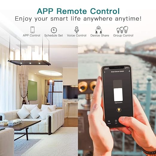TREATLIFE 3 Way Smart Dimmer Switch 2 Pack, 2 Master Dimmer Switch Compatible