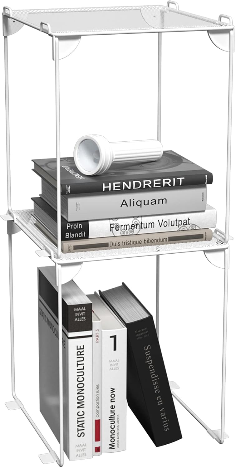 Neudeco Locker Shelf 2 Pack - Organizer for School Gym Office - White 12“