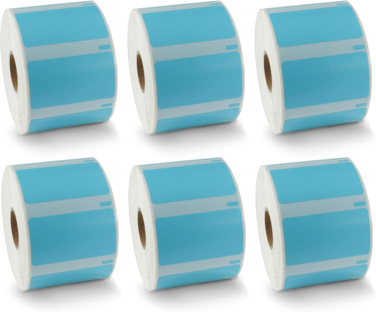 BETCKEY Replace for DYMO 30334 (2-1/4" x 1-1/4") Label [6 Roll/Light Blue]
