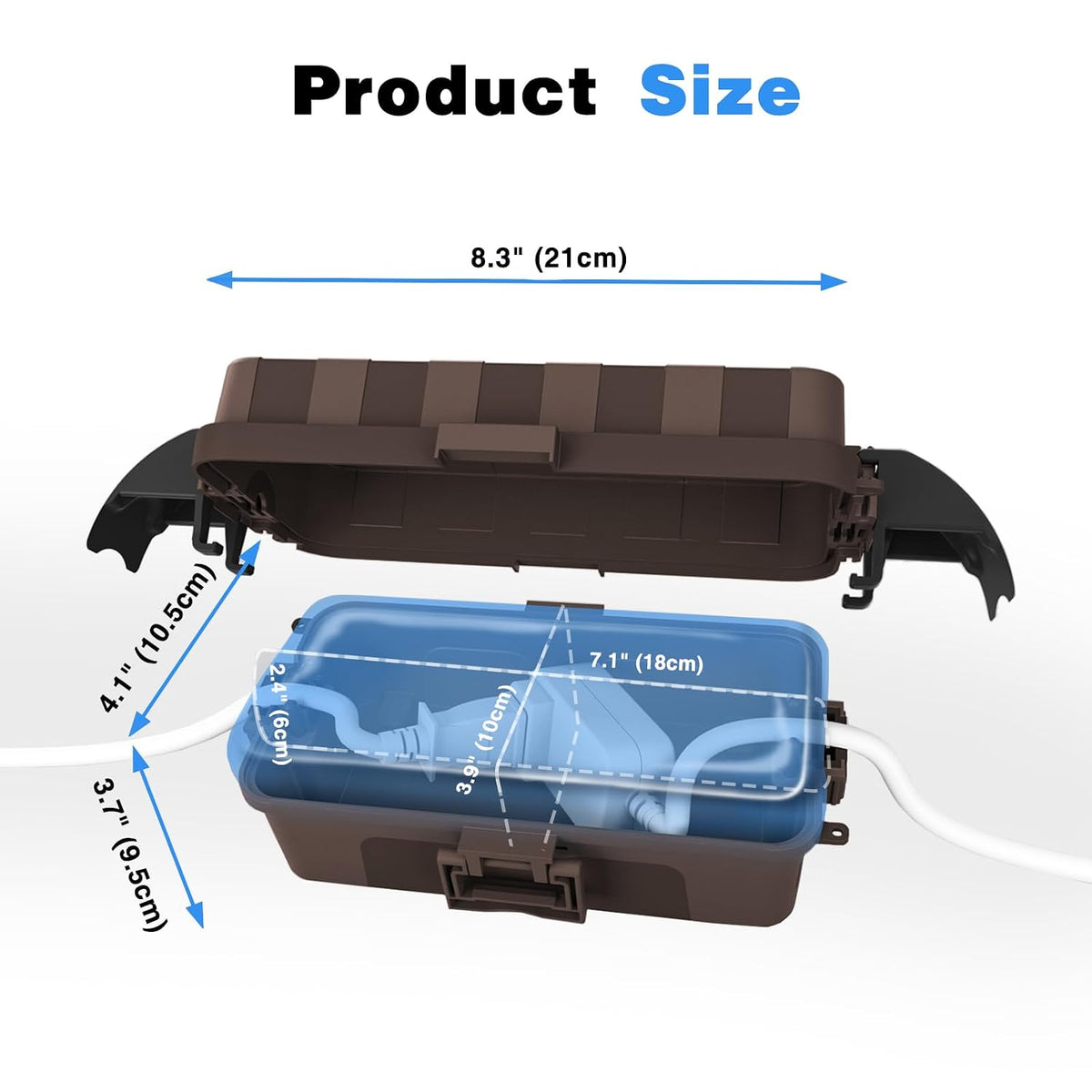 flemoon 2 pack ip55 outdoor electrical box waterproof, side view