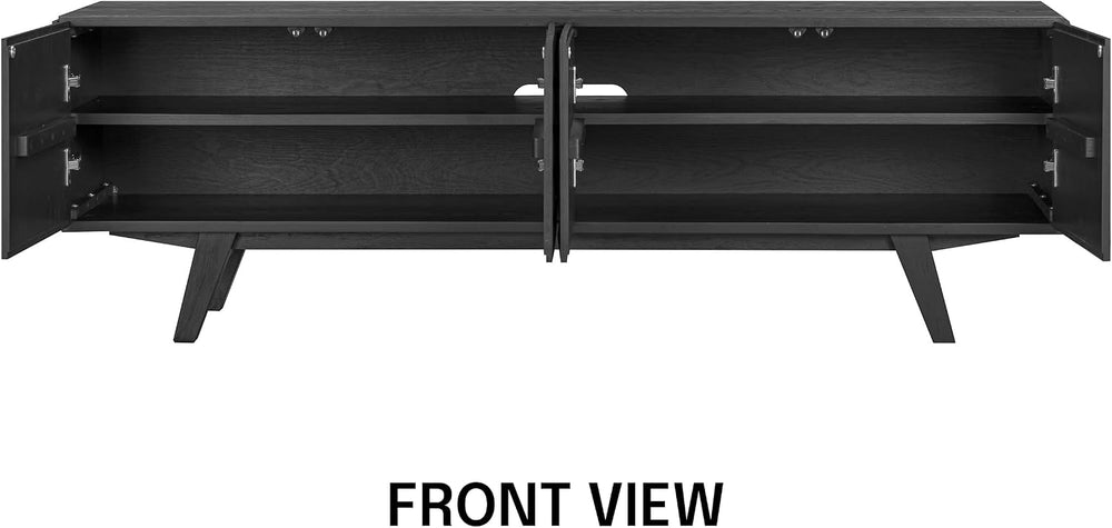 NTC Sapa Mid-Century Modern Solid Wood TV Stand 4-Door Media Console with Car...
