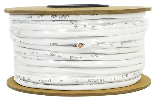 Rockville CL16-100-2 CL2 Rated 16 AWG 100' Speaker Wire, In-Wall and Ceiling Use