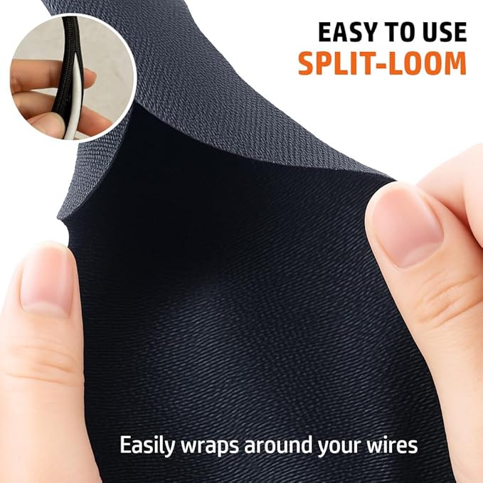 MGI SpeedWare Woven Mesh Split-Sleeve Wire Loom