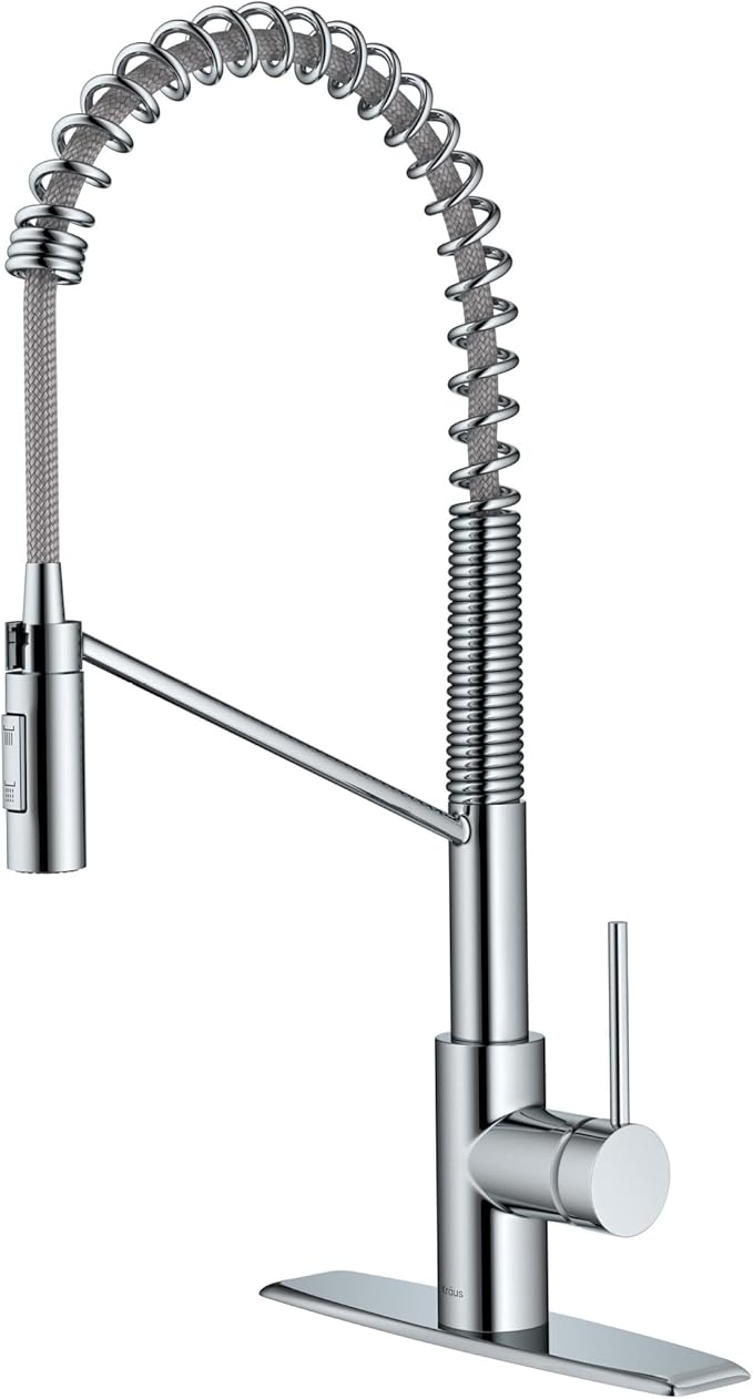 KRAUS Oletto Commercial Style Single Handle Pull Down Kitchen Faucet