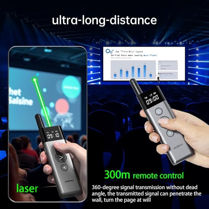 ASING 980ft Ultra-Long Distance Wireless and USB Laser Presentations Remote
