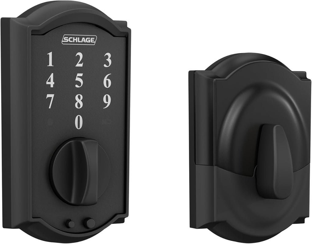 Schlage Touch Electronic Deadbolt Lock with Camelot Trim, Matte Black