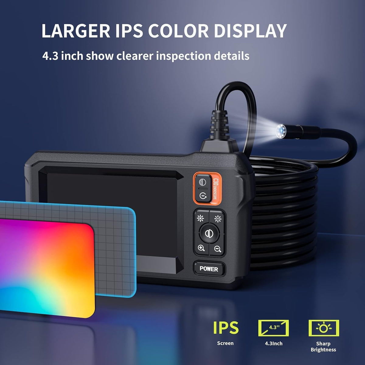 daxiongmao endoscope camera with light, 1080p hd borescope shown in use