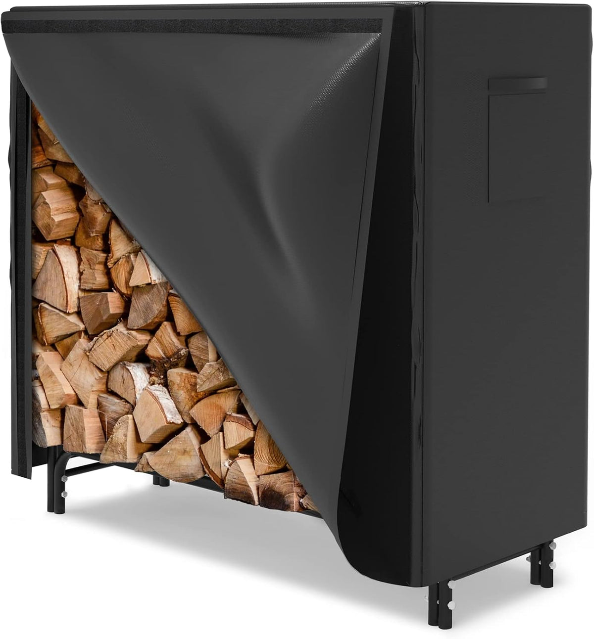 WALMANN 4ft Firewood Log Rack with Cover Outdoor, Heavy Duty Firewood Rack