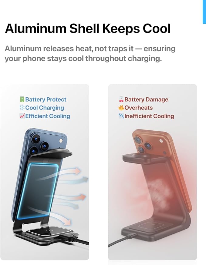 Intoval Aluminum 3 in 1 Wireless Charging Station