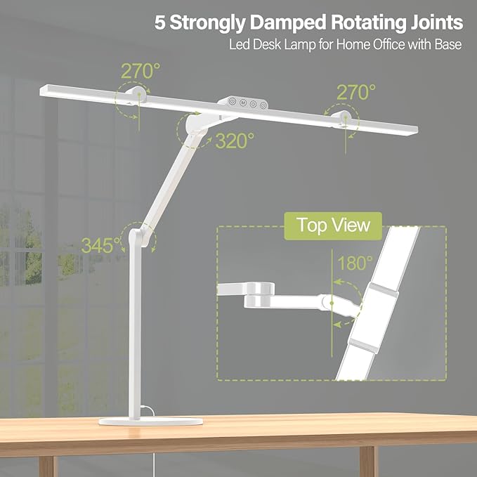 Micomlan Architect Desk Lamp for Home Office, 24W Adjustable Led Desk Light