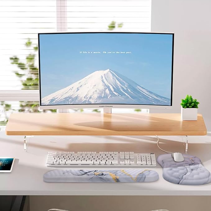 Mouse Pad Wrist Support, Laokiiy 2 in1 Keyboard Wrist Rest+ Ergonomic Mouse Pad