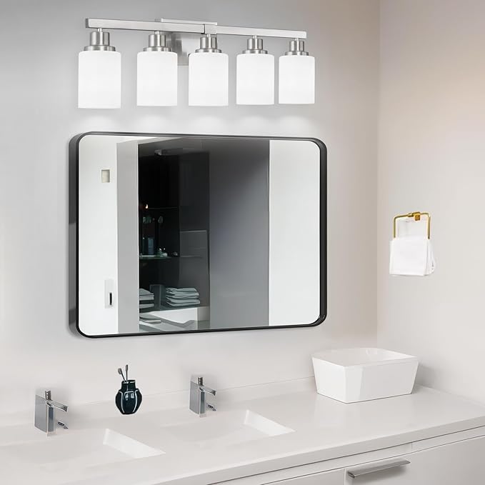DIKAIDA 5-Light Bathroom Light Fixtures, Modern Bathroom Wall Lights Over Mirror