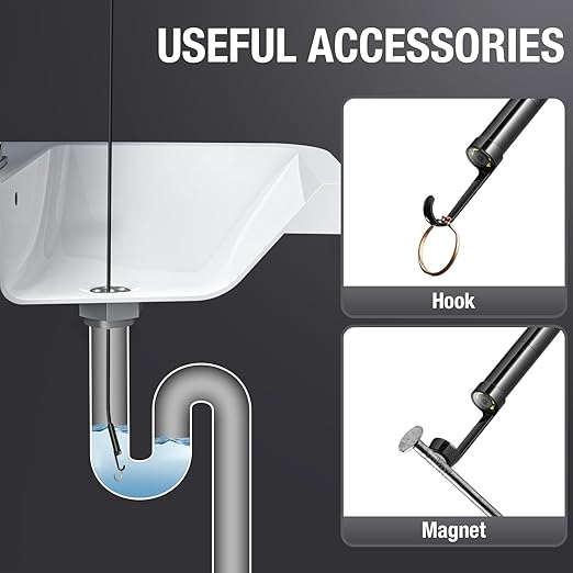 Teslong 50FT Sewer Camera, Dual Lens Borescope