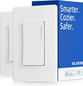 ELEGRP Smart Dimmer Light Switch DTR30, Single Pole or 3 Way, 2.4GHz Wi-Fi (2 Pack)