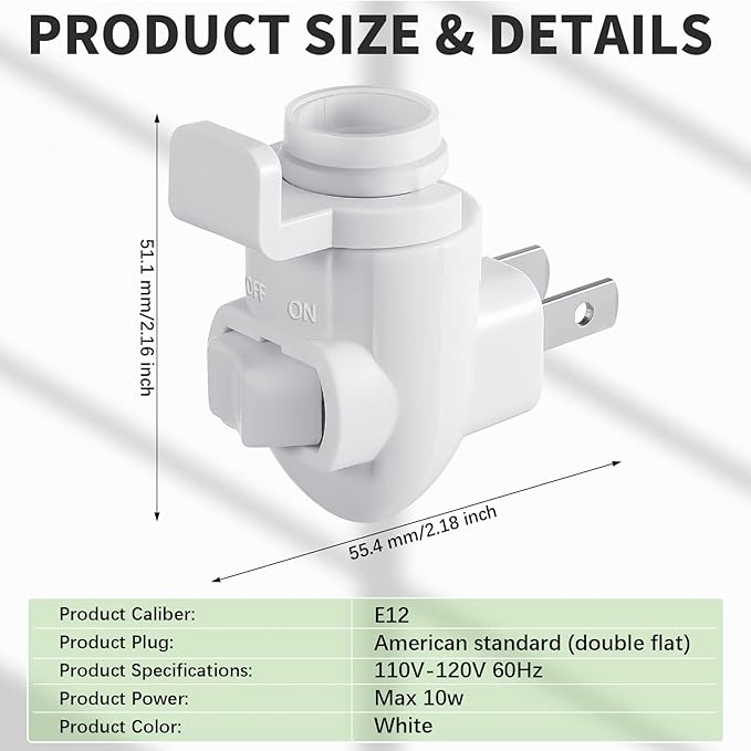 Tuanse 30 Sets Plug in Night Light Module Night Light Base