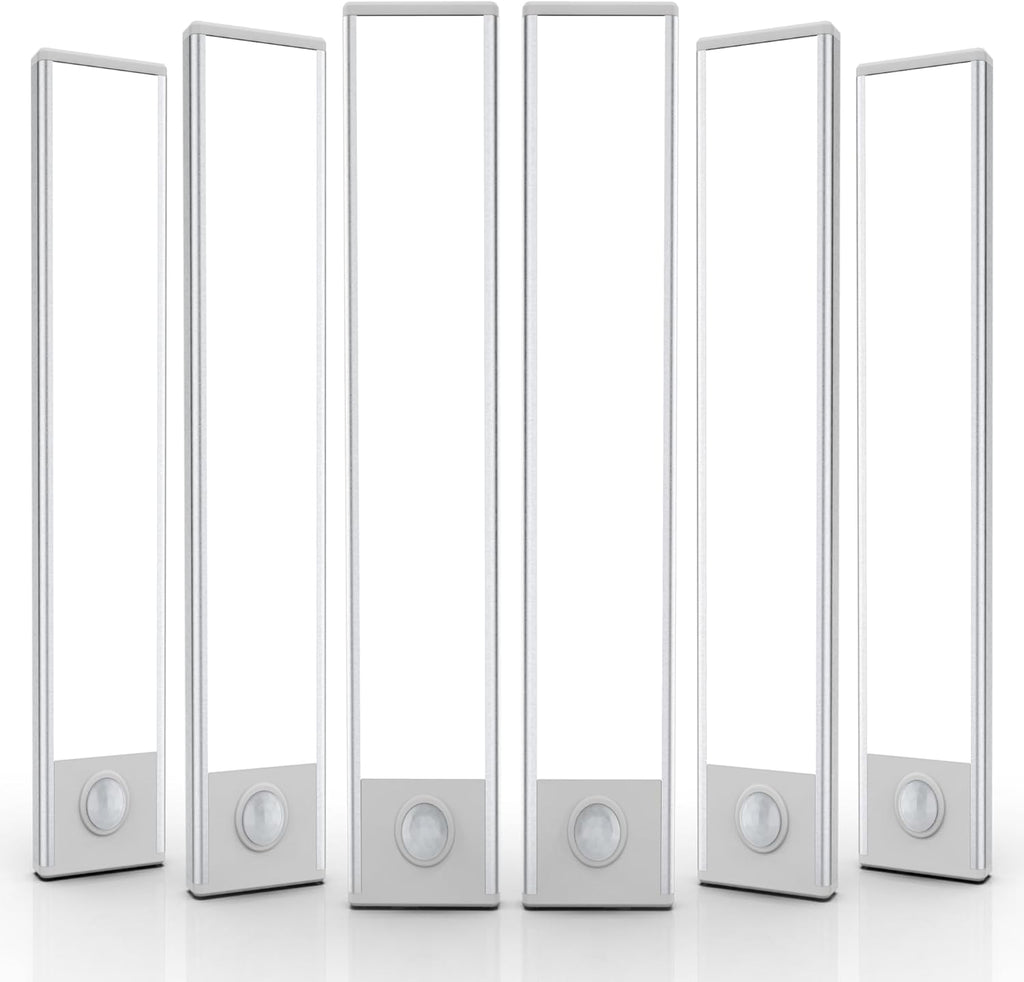 6 Pack Under Cabinet Lighting Wireless, 58 LED Rechargeable Battery Motion