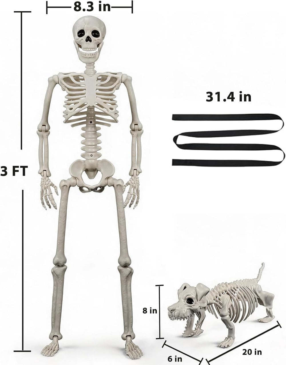 Human & Dog Skeleton Halloween Decorations Outdoor/Indoor